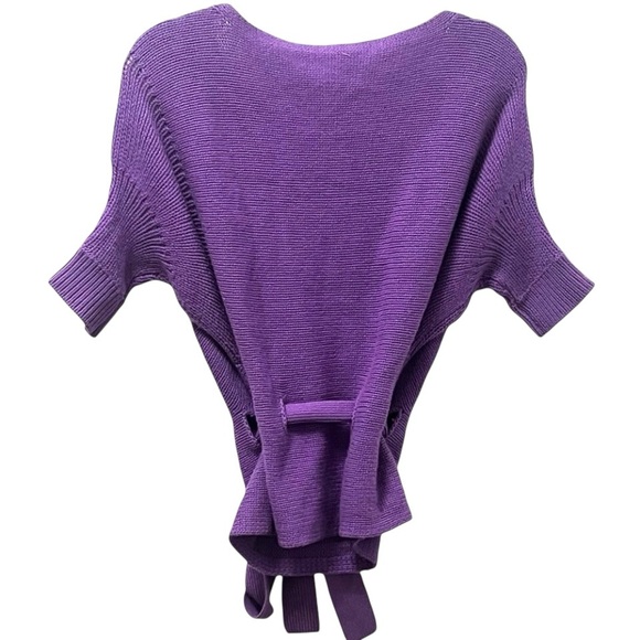Club Monaco Janelle 100% Cashmere Purple Wrap Sweater Crop S/P - Picture 2 of 8